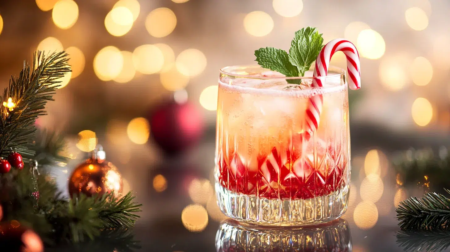 Préparer le cocktail bonbon Candy Cane Spritzer cocktail pour les fêtes