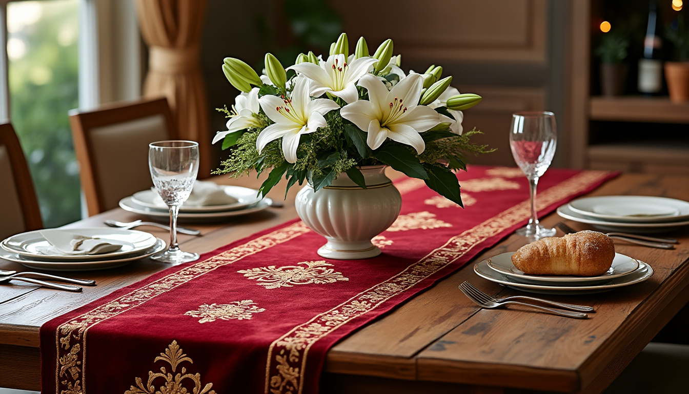 Comment accessoiriser un chemin de table festif pour un rendu époustouflant