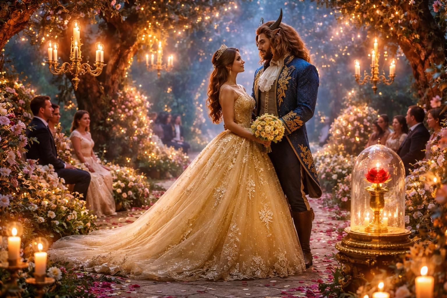 Les contes de fées prennent vie : un mariage sur le thème de La Belle et la Bête