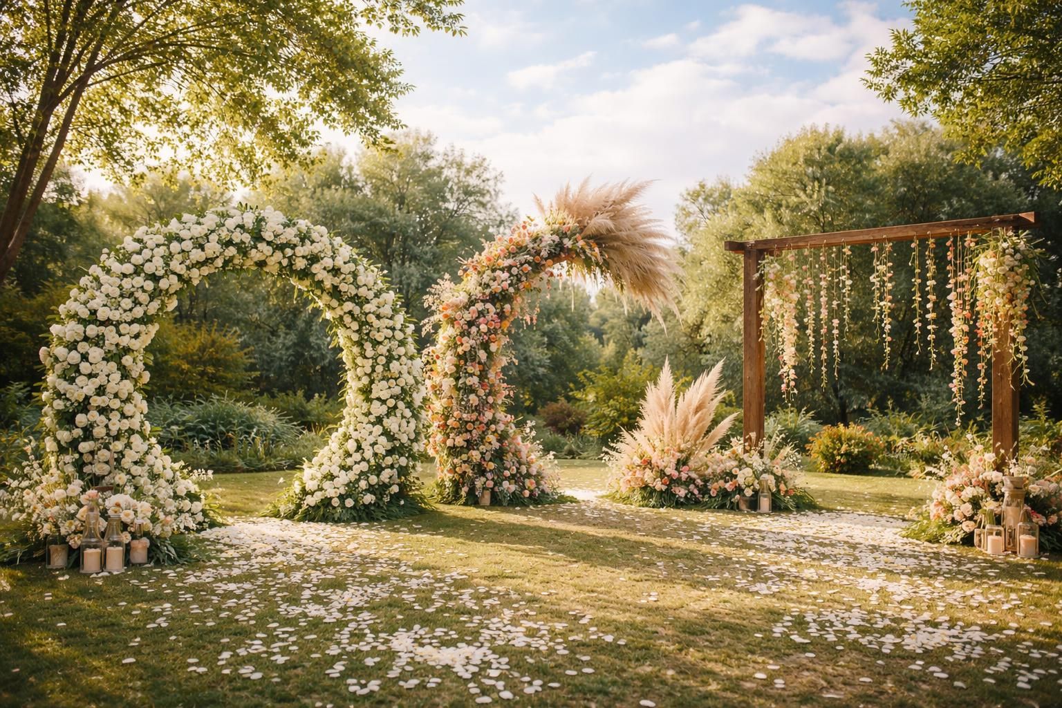 Inspirez-vous : des idées uniques de location d’arches de fleurs pour un mariage